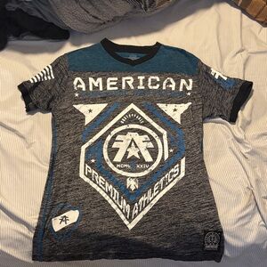 American Fighter Kids Tee - Blue and Gray